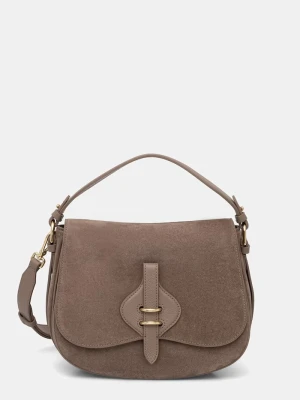 Coccinelle torebka crossbody damska zamszowa MAVERY SUEDE beżowy