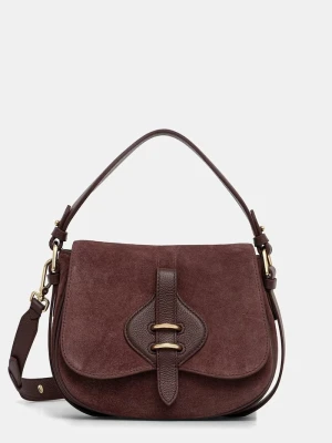 Coccinelle torebka crossbody damska zamszowa MAVERY SUEDE brązowy