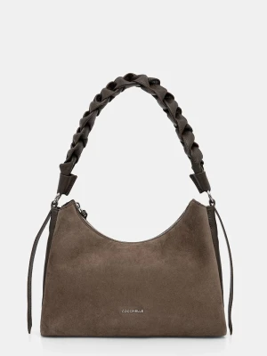 Coccinelle torebka hobo damska zamszowa BOHEME SUEDE BIMATERIAL zielony