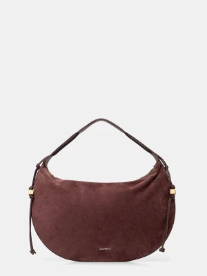 Coccinelle torebka hobo damska zamszowa bordowy