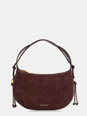 Coccinelle torebka hobo damska zamszowa bordowy