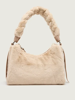Coccinelle Torebka na ramię Boheme | z dodatkiem skóry | shearling