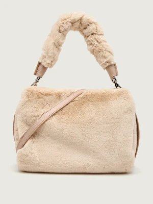 Coccinelle Torebka na ramię Boheme | z dodatkiem skóry | shearling