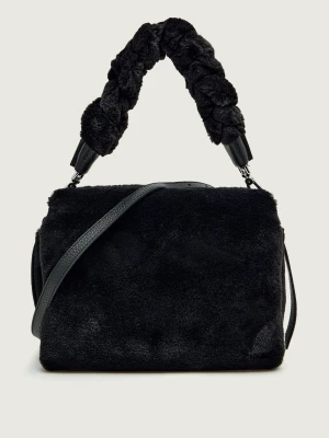 Coccinelle Torebka na ramię Boheme | z dodatkiem skóry | shearling