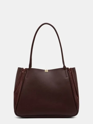 Coccinelle torebka shopper damska skórzana bordowy