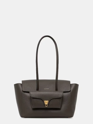 Coccinelle torebka shopper damska skórzana DOUBLE BEAT zielony