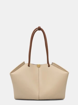 Coccinelle torebka shopper damska skórzana Kamy beżowy