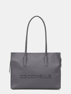 Coccinelle torebka shopper damska skórzana niebieski