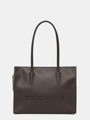Coccinelle torebka shopper damska skórzana zielony