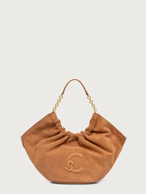 Coccinelle torebka shopper damska zamszowa brązowy