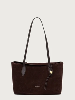 Coccinelle torebka shopper damska zamszowa brązowy