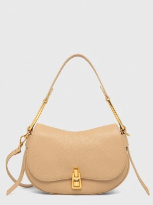 Coccinelle Torebka crossbody damska skórzana beżowy