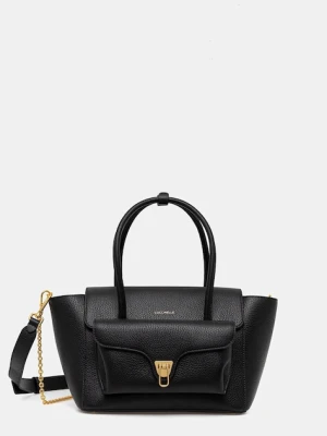 Coccinelle torebka skórzana DOUBLE BEAT kolor czarny E1.T8A.18.02.01