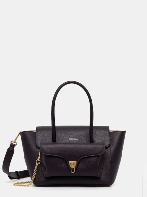 Coccinelle torebka skórzana DOUBLE BEAT kolor fioletowy E1.T8A.18.02.01