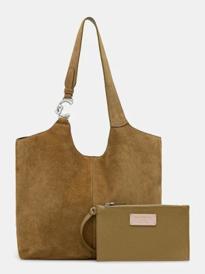 Coccinelle torebka zamszowa kolor zielony E1 THE 11 02 01