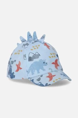 Coccodrillo czapka z daszkiem bawełniana dziecięca kolor niebieski wzorzysta