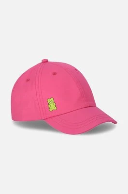 Coccodrillo czapka z daszkiem bawełniana dziecięca kolor różowy gładka