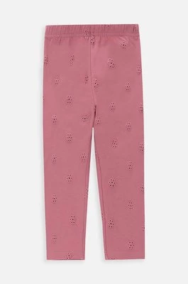 Coccodrillo legginsy dziecięce kolor różowy gładkie