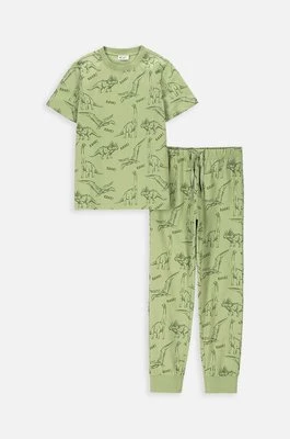 Coccodrillo piżama bawełniana dziecięca kolor zielony wzorzysta