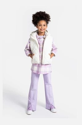 Coccodrillo spodnie bawełniane dziecięce kolor fioletowy gładkie