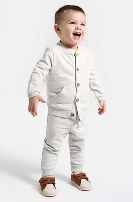 Coccodrillo spodnie dresowe niemowlęce kolor szary gładkie