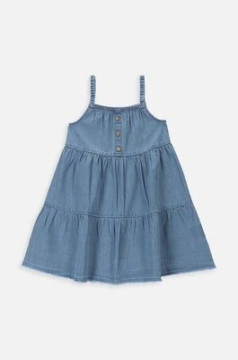 Coccodrillo sukienka bawełniana dziecięca kolor niebieski mini rozkloszowana