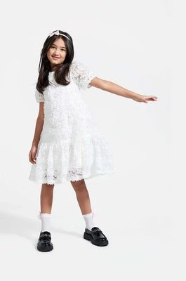 Coccodrillo sukienka dziecięca kolor beżowy mini rozkloszowana