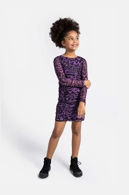 Coccodrillo sukienka dziecięca kolor fioletowy mini prosta