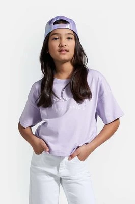 Coccodrillo t-shirt bawełniany dziecięcy kolor fioletowy