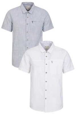 Coconut Slub Texture koszula męska z krótkim rękawem - 2-pak - White Mountain Warehouse