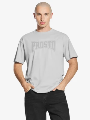 Collage t-shirt męski bawełniany szary Prosto