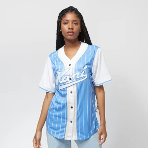 College Block Pinstripe Baseball Jersey Shirt, markiKarl Kani, Koszule, w kolorze niebieski, rozmiar: