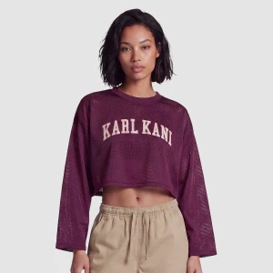College Mesh Cropped Longsleeve Karl Kani fioletowy