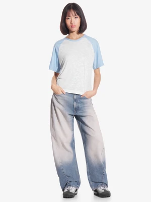 College t-shirt bawełniany damski niebieski Prosto