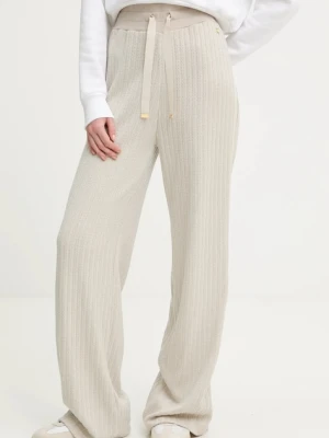 Colmar spodnie damskie kolor beżowy szerokie high waist 9257.9ZX