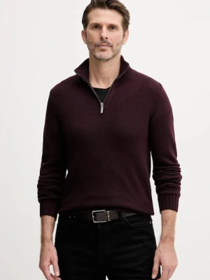 Colmar sweter z wełną męski kolor brązowy z półgolfem 4472.5YR