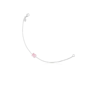 Color - Bransoletka Tous Ze Srebra Z Różowym Kwarcem - Tous Rozmiar