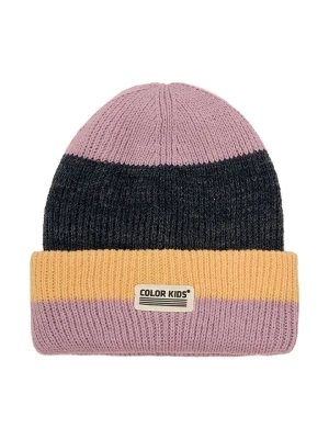Color Kids Czapka beanie w kolorze jasnoróżowo-granatowo-żółtym rozmiar: 54 cm