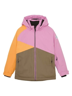 Color Kids Kurtka narciarska w kolorze jasnoróżowo-pomarańczowo-oliwkowym rozmiar: 140