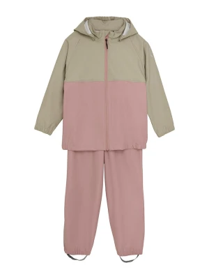 Color Kids Zestaw przeciwdeszczowy w kolorze jasnoróżowo-oliwkowym rozmiar: 116