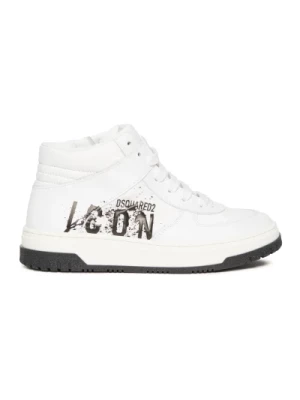 Colorblock Lace-Up Sneakers z grafiką Icon Splatter Dsquared2