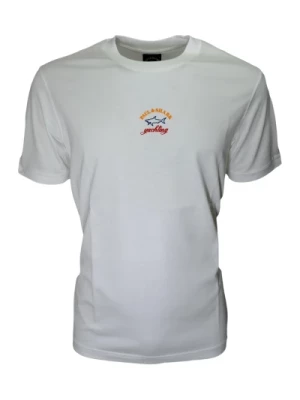Colore Bianco Cop1096 Koszulka z Organicznej Bawełny z Logo Paul & Shark