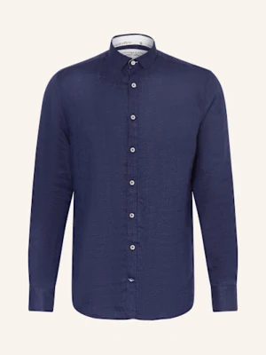 Colours & Sons Koszula Slim Fit Z Dodatkiem Lnu blau