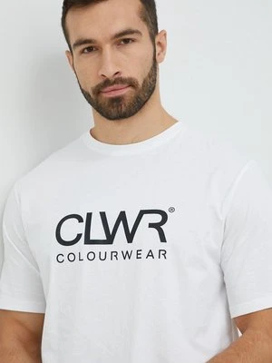 Colourwear t-shirt bawełniany kolor biały z nadrukiem