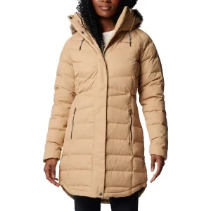 Columbia Belle Isle II Mid Down Jacket 2085153262, Damskie, Beżowe, kurtki, nylon, rozmiar: L