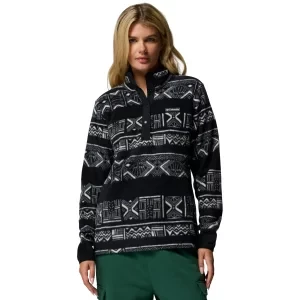 Columbia Benton Spring Printed 1/2 Snap 2085611012, Damskie, Czarne, polary, poliester, rozmiar: L