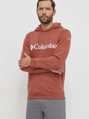 Columbia bluza CSC Basic Logo męska kolor czerwony z kapturem z nadrukiem 1681664