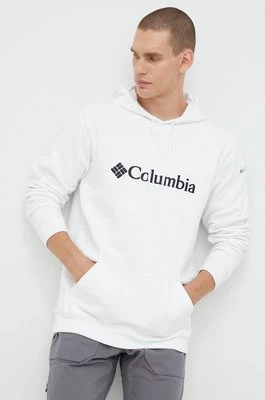 Columbia bluza CSC Basic Logo męska kolor biały z kapturem z nadrukiem 1681664