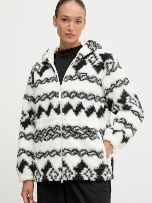 Columbia bluza polarowa Rare Escape kolor biały z kapturem wzorzysta 2135371