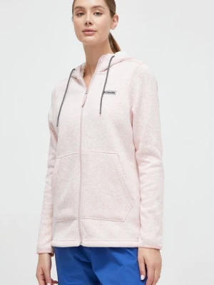 Columbia bluza sportowa Sweater Weather kolor różowy z kapturem melanżowa